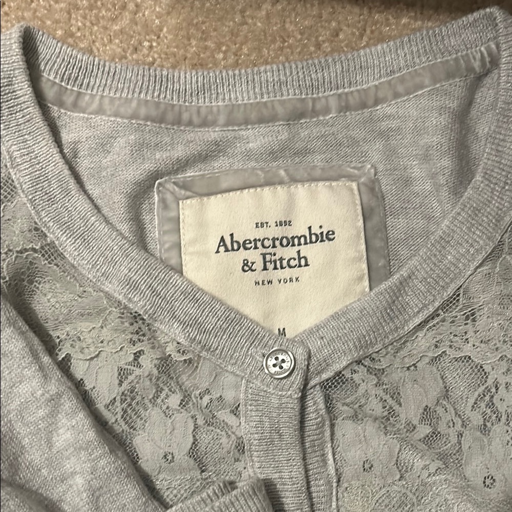 Abercrombie & Fitch Gray Lace Cardigan